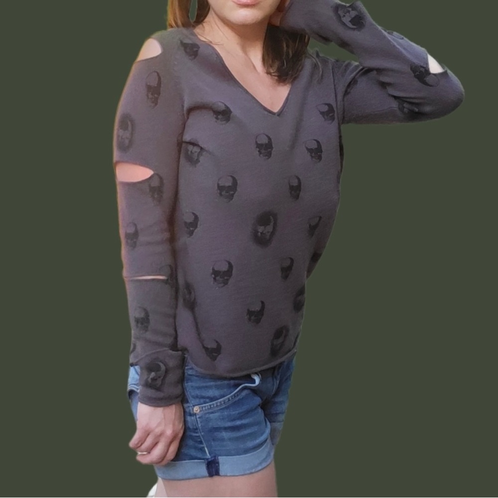 Rate Find!! 360 Cashmere Skull Cutout Sweater - Picture 2 of 6